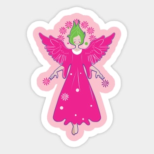 Pink Spring Angel Sticker